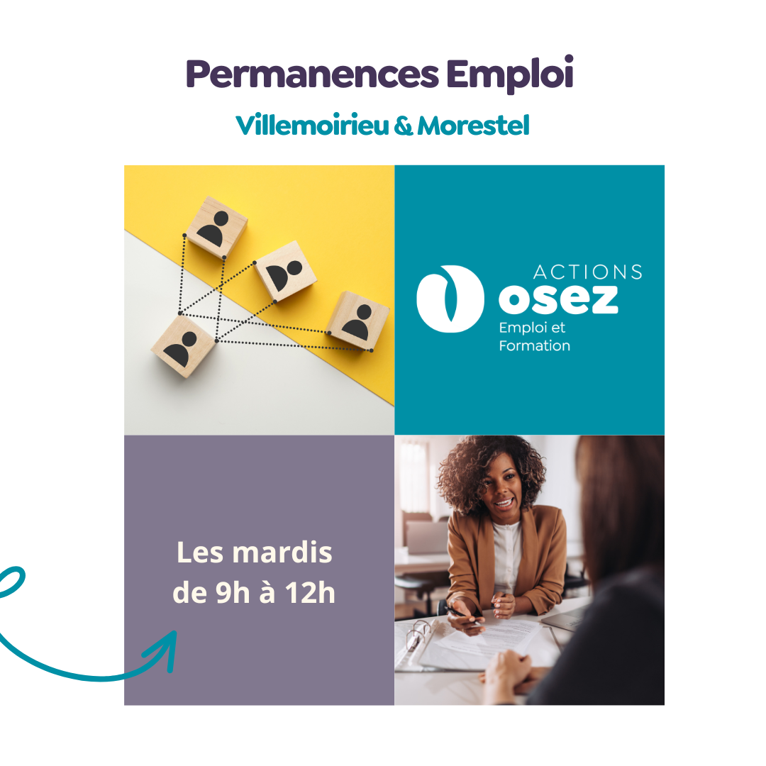 Permanences emploi OSEZ Permanences emploi OSEZ à Morestel et Villemoirieu